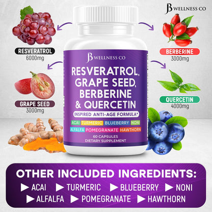 JB Wellness Co premium cellular vitality supplement bottle displayed with two dietary capsules next to it showing serving size.