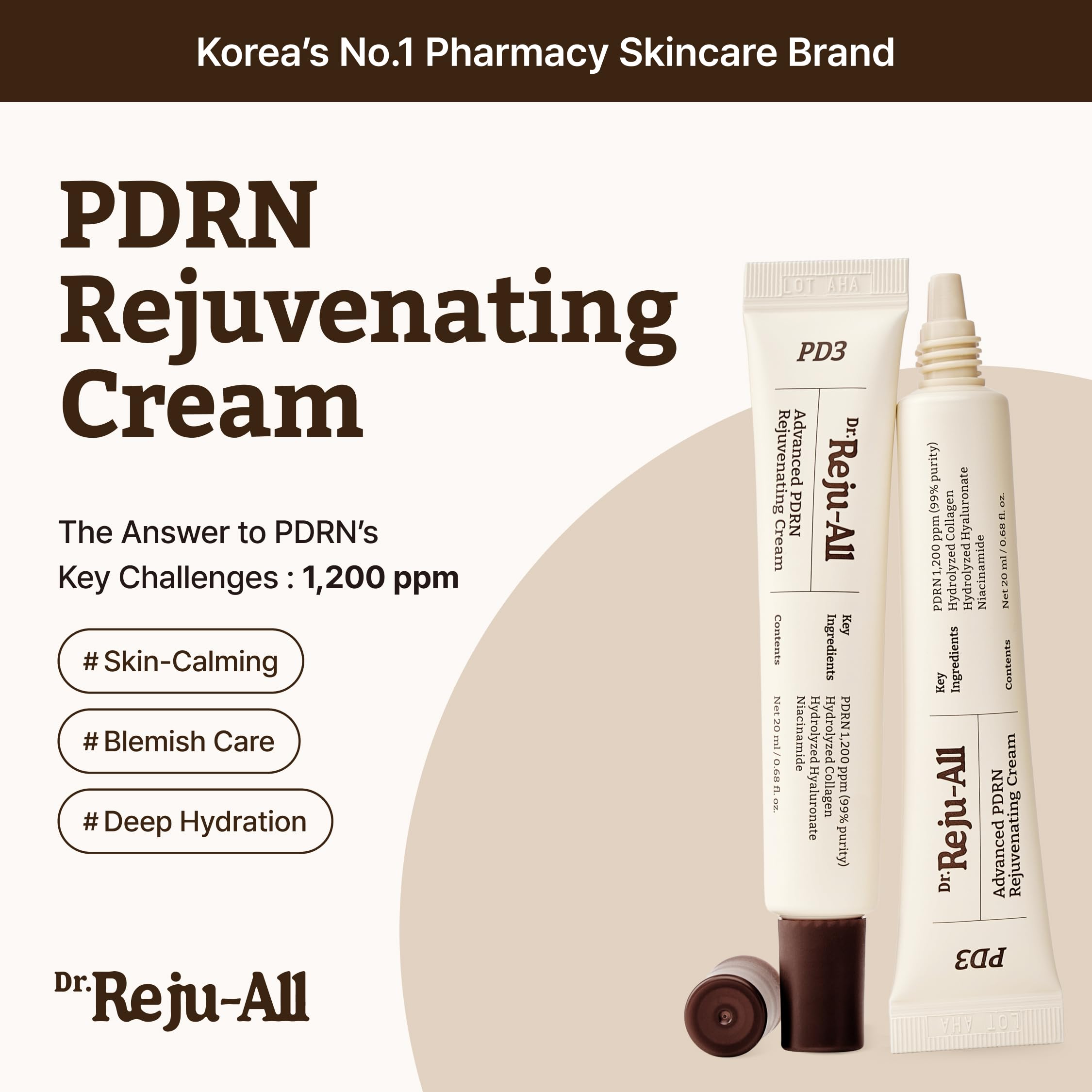 Dr. Reju-All PDRN face cream tube texture shot