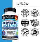 BioSchwartz extra strength herbal digestive detox supplement capsules next to original bottle packaging