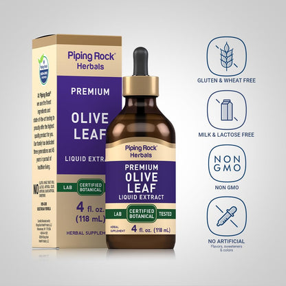 Imported USA premium olive leaf herbal extract liquid drops for antioxidant wellness goals