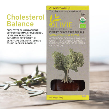 OLIVIE PowerUp dietary supplement jar showing authentic USA import label