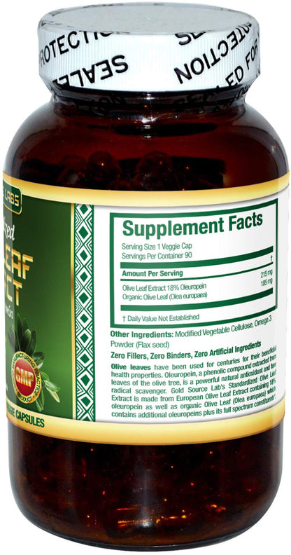 Gold Source Labs standardized herbal dietary supplement vegetarian capsules close up layout