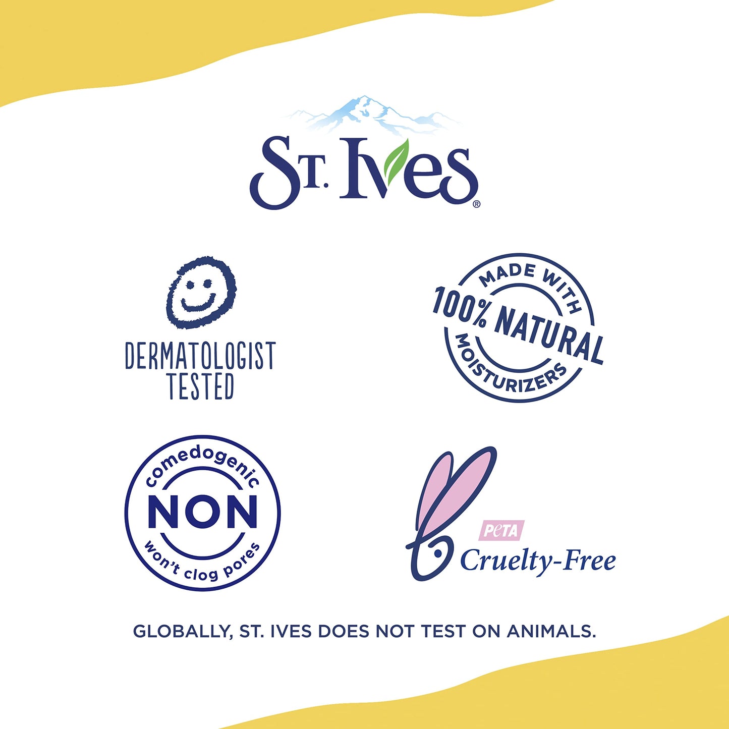 Back label of St. Ives renewing moisturizer showing the full list of ingredients including hydrolyzed collagen.