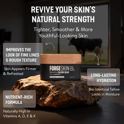 Forge Skin wrinkle defense balm for fine lines and dark circles under eyes close up