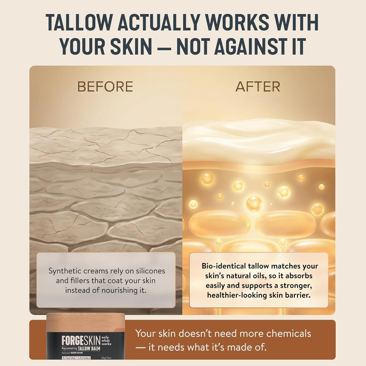 Forge Skin wrinkle defense balm lifestyle application shot