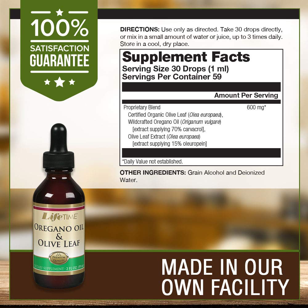 Close up of Lifetime herbal immune support dropper bottle label