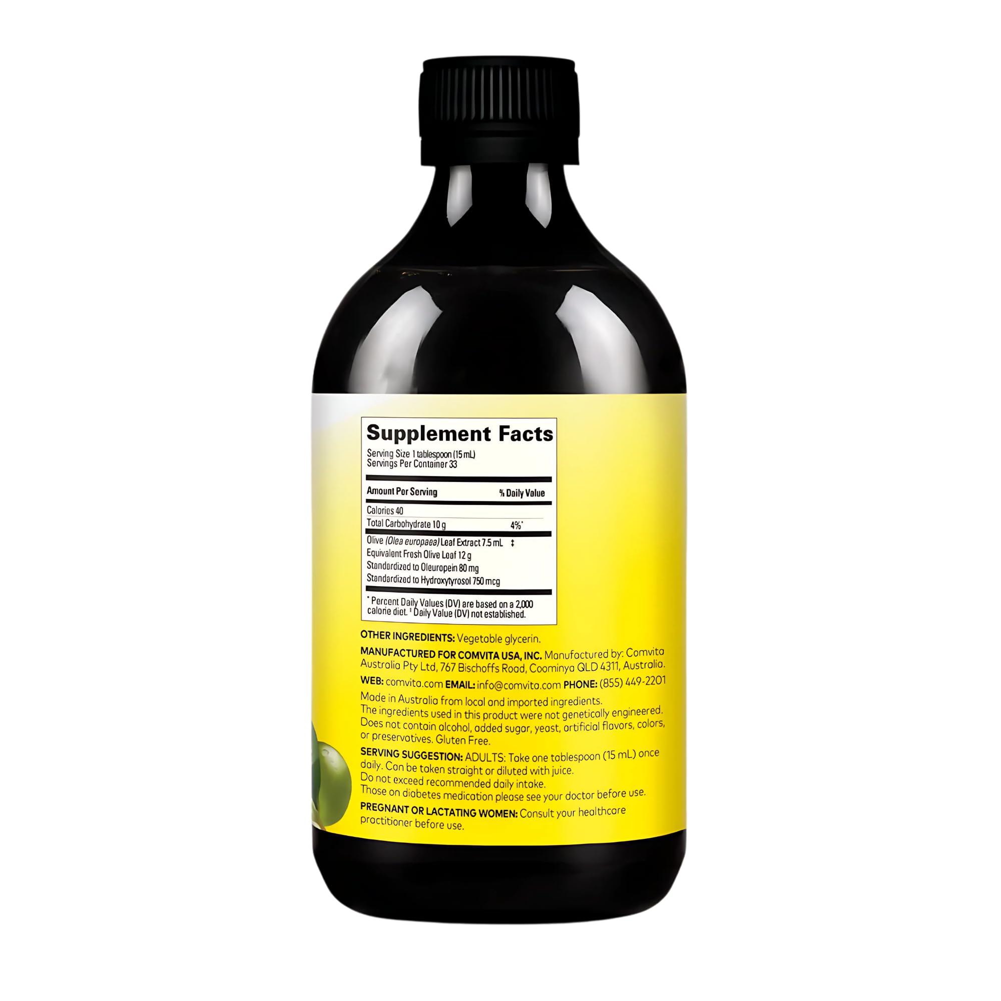 Comvita Olive Leaf Extract 500ml liquid supplement bottle