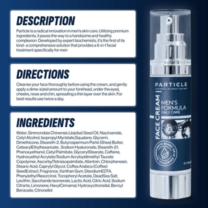 Particle anti-wrinkle cream for men on an e-commerce product display background