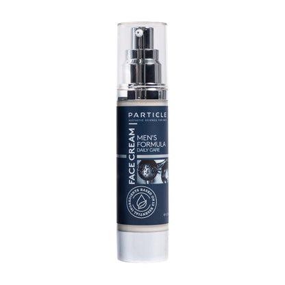 Particle for men full skincare package contents and product information labels