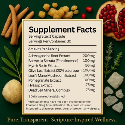 Bioregen co plant-based adaptogen capsules displaying the non-GMO and 100 percent vegan product certifications.