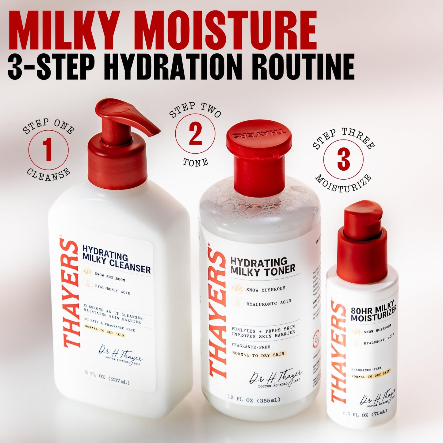 Back label of Thayers 80HR moisturizer showing ingredients