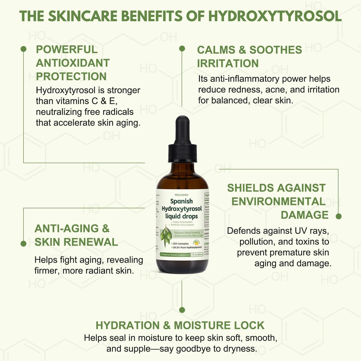 Side profile of Provspro olive fruit extract dietary supplement bottle against a clean retail background