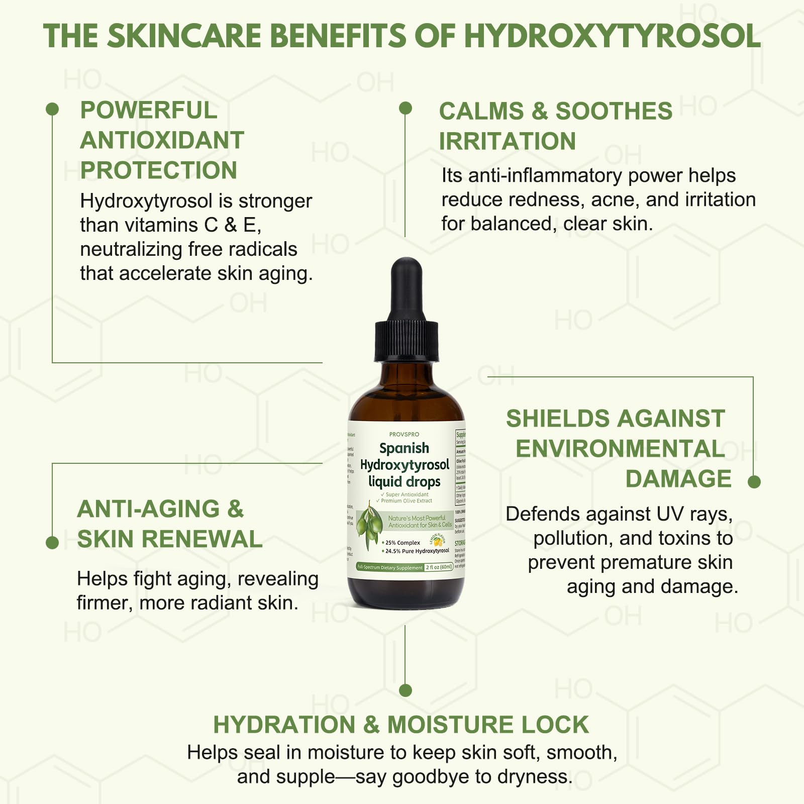 Side profile of Provspro olive fruit extract dietary supplement bottle against a clean retail background
