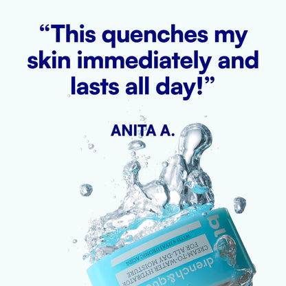 Bliss cream to water daily hydrator displaying lightweight gel cream texture transformation