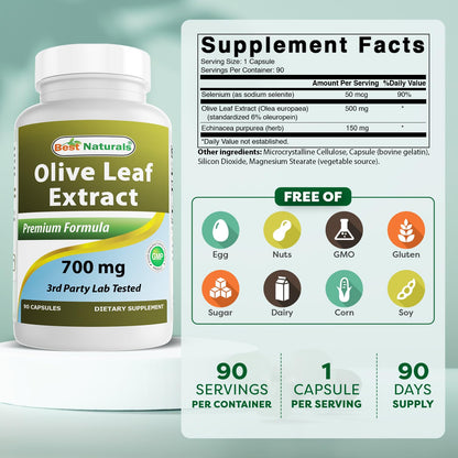 Best Naturals immune support supplement 90 capsules label