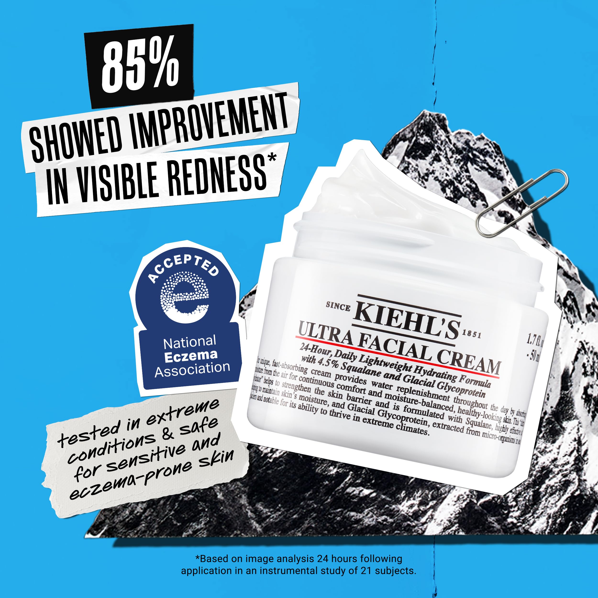 Texture closeup of lightweight non-greasy Kiehl's facial cream daily hydrator