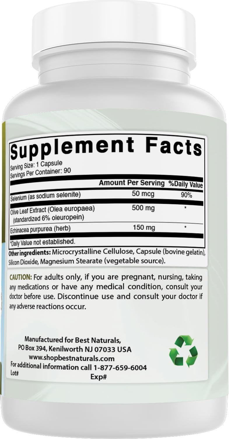 Best Naturals 700mg Olive Leaf Extract bottle with cap