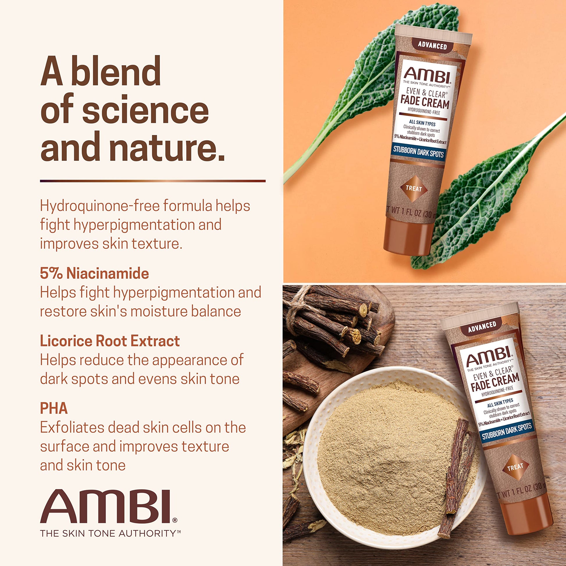 Ambi Even and Clear dark spot corrector with niacinamide and licorice root extract