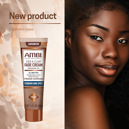 Close up of Ambi 1 Fluid Ounce fade cream packaging showing ingredients list