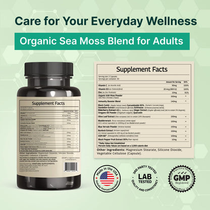 Vinatura 18-in-1 immune booster dietary supplement package showing key ingredients list.