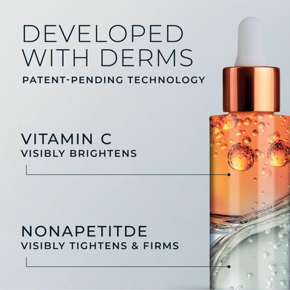 RoC skin care brightening treatment fluid ounce bottle side view with instructions