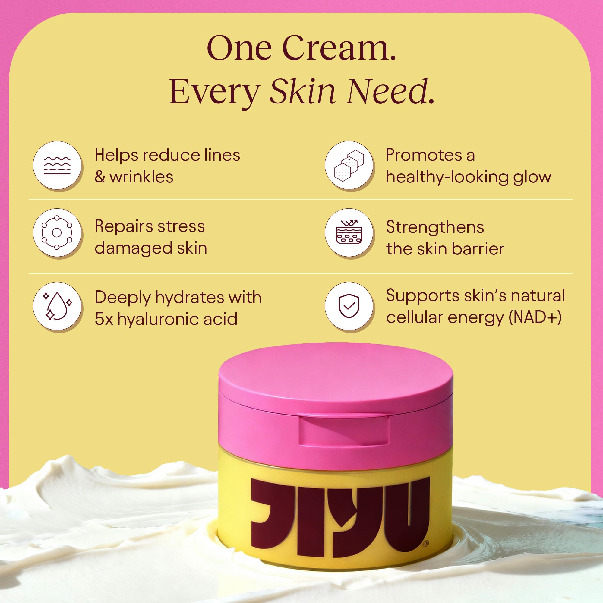 Jiyu NAD+ moisturizing cream jar and lid