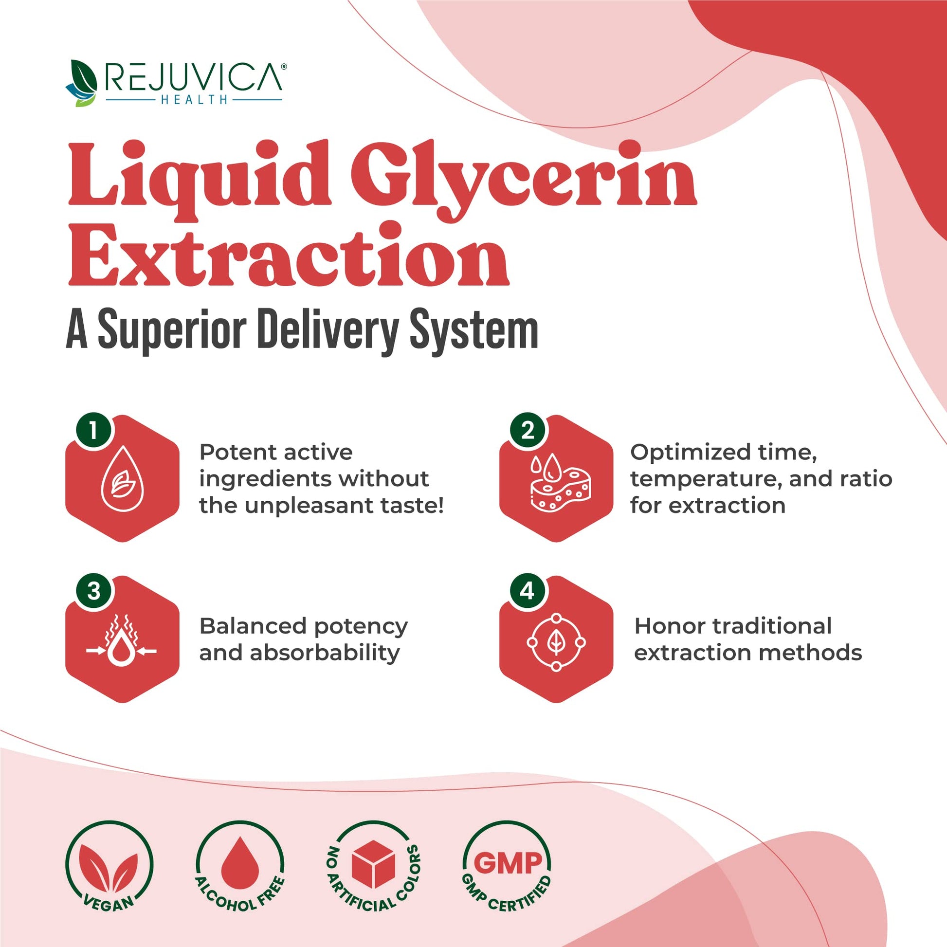 Side profile of Rejuvica Health Olive Leaf supplement displaying clean alcohol-free and vegan ingredients.