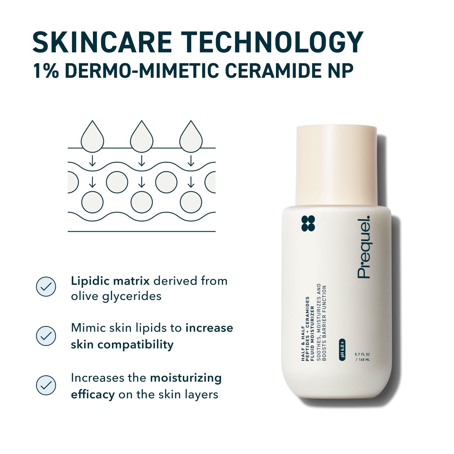 Prequel skincare bottle label details and ingredients