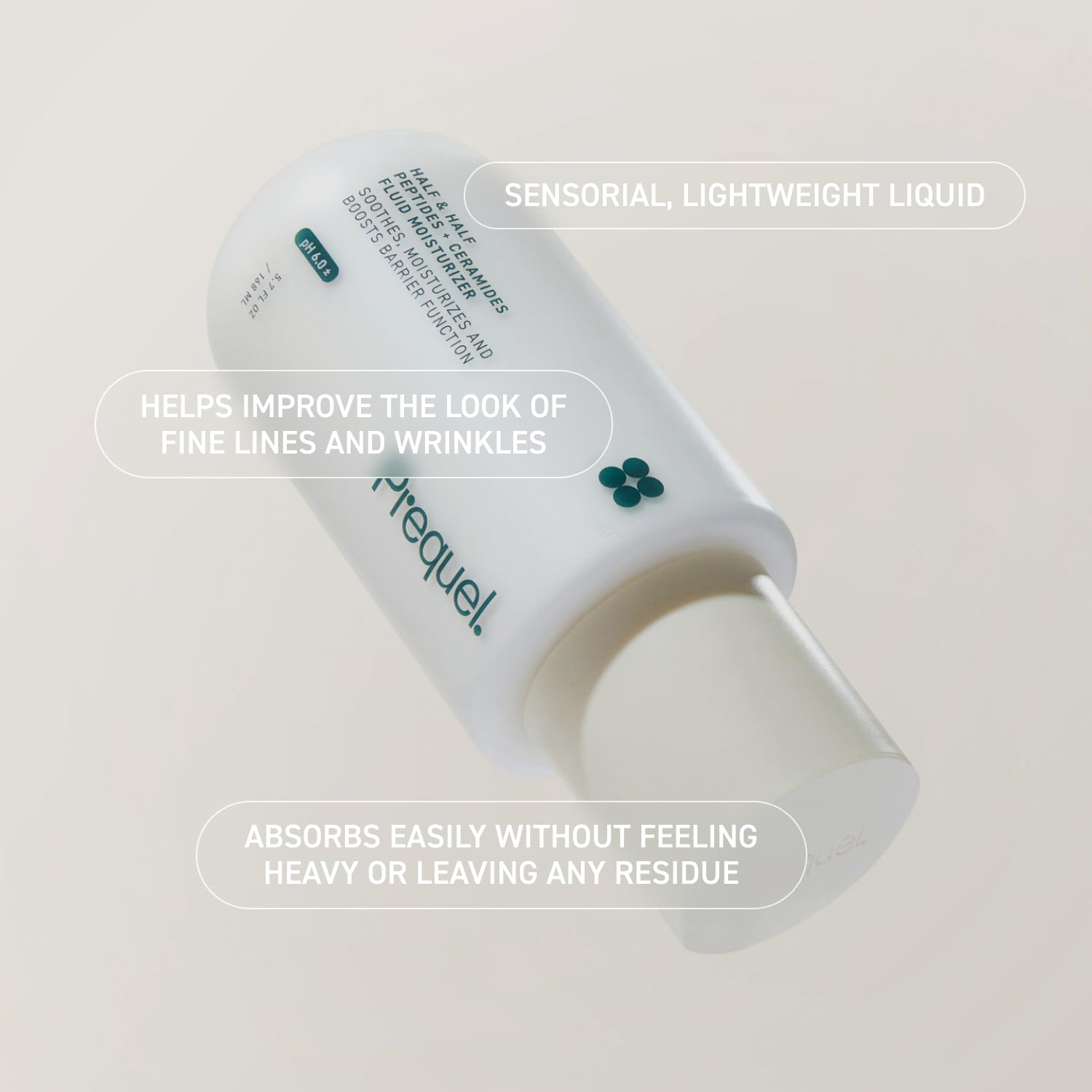 Close up of Prequel Skin Half and Half pump bottle