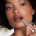 Qidsters hydrating lip stain showing dewy pink shade texture