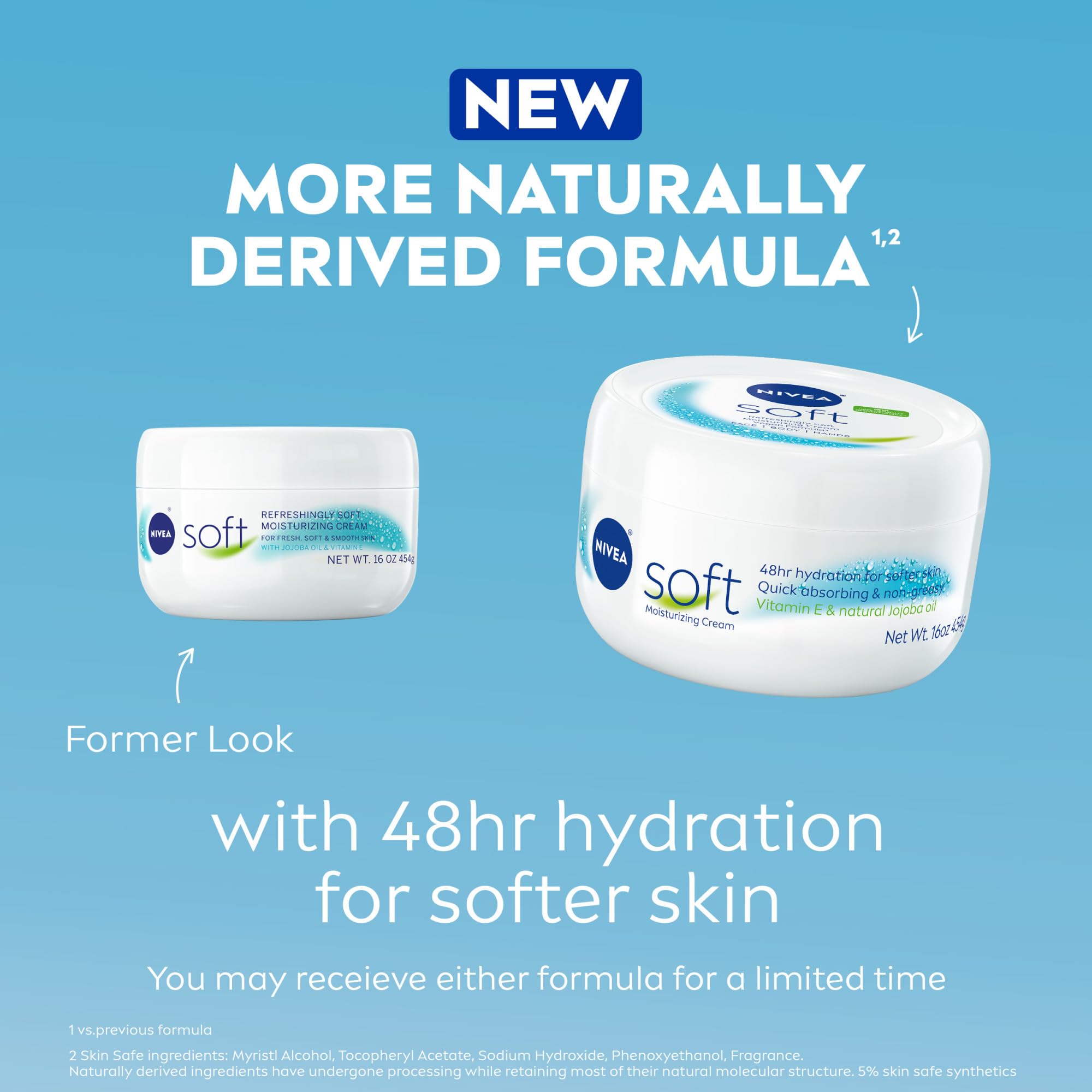 NIVEA Soft cream 16 Ounce container resting on a clean surface highlighting its multi-use application for face, body, and hands.