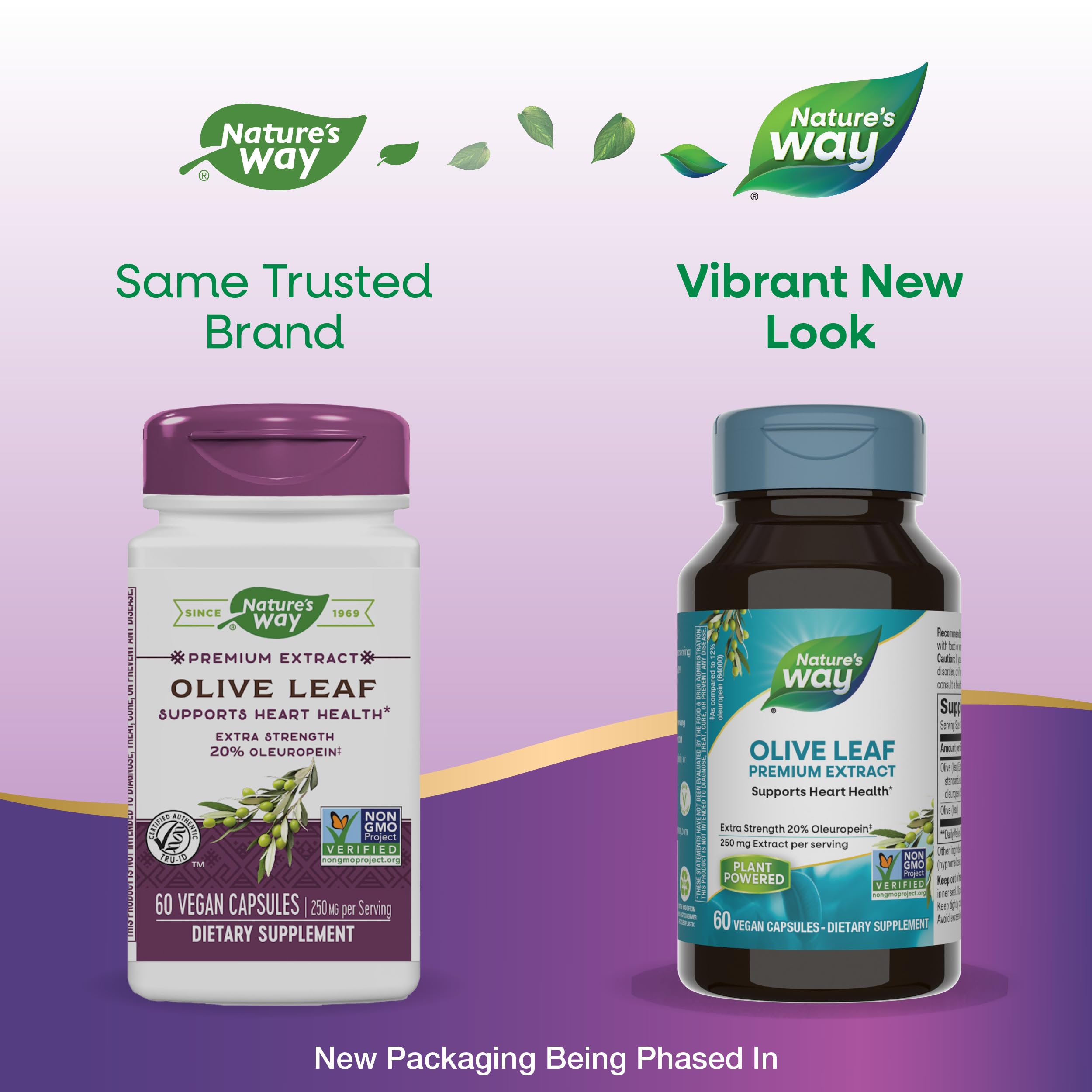 Natures Way Olive Leaf 250 mg supplement label detail