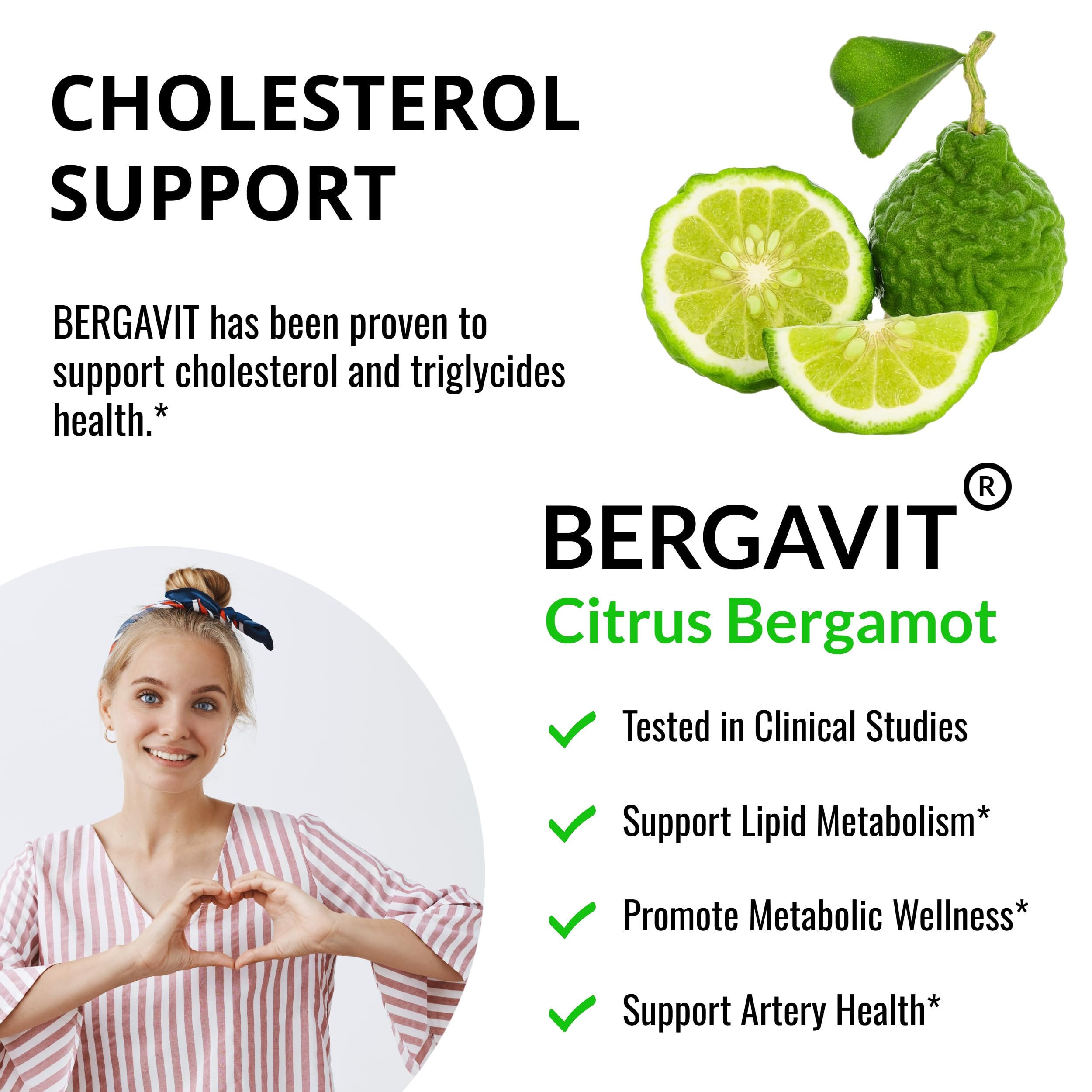 UpNourish Italian Citrus Bergamot 550 mg 90 vegan capsules supplement facts label