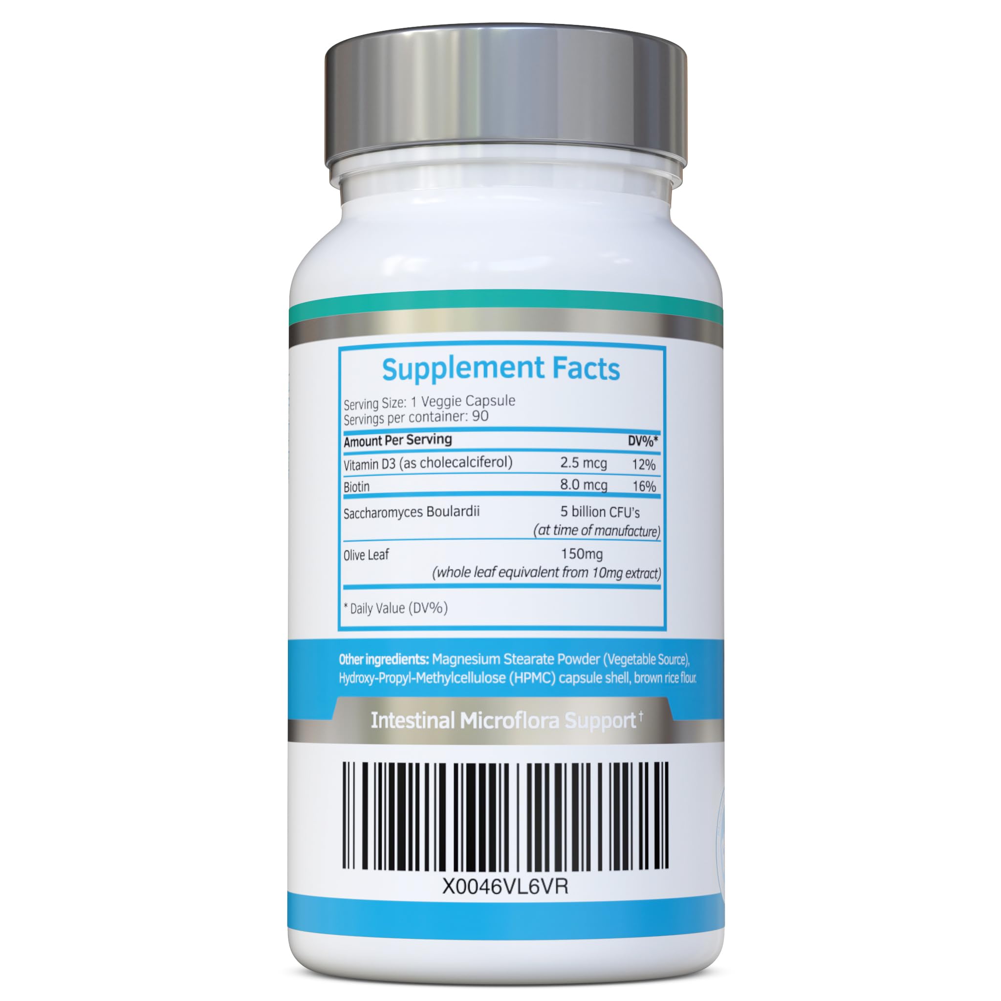 Swiss BioEnergetics 5 Billion CFU probiotic yeast supplement supplement facts panel