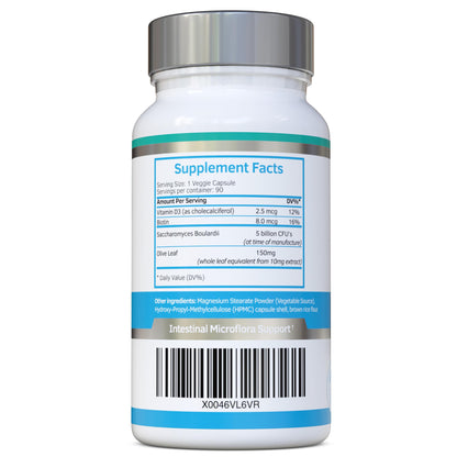 Swiss BioEnergetics 5 Billion CFU probiotic yeast supplement supplement facts panel
