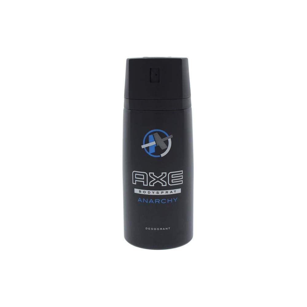 Side view of the imported Axe Anarchy for men deodorant spray cans showcasing ingredients and usage instructions.