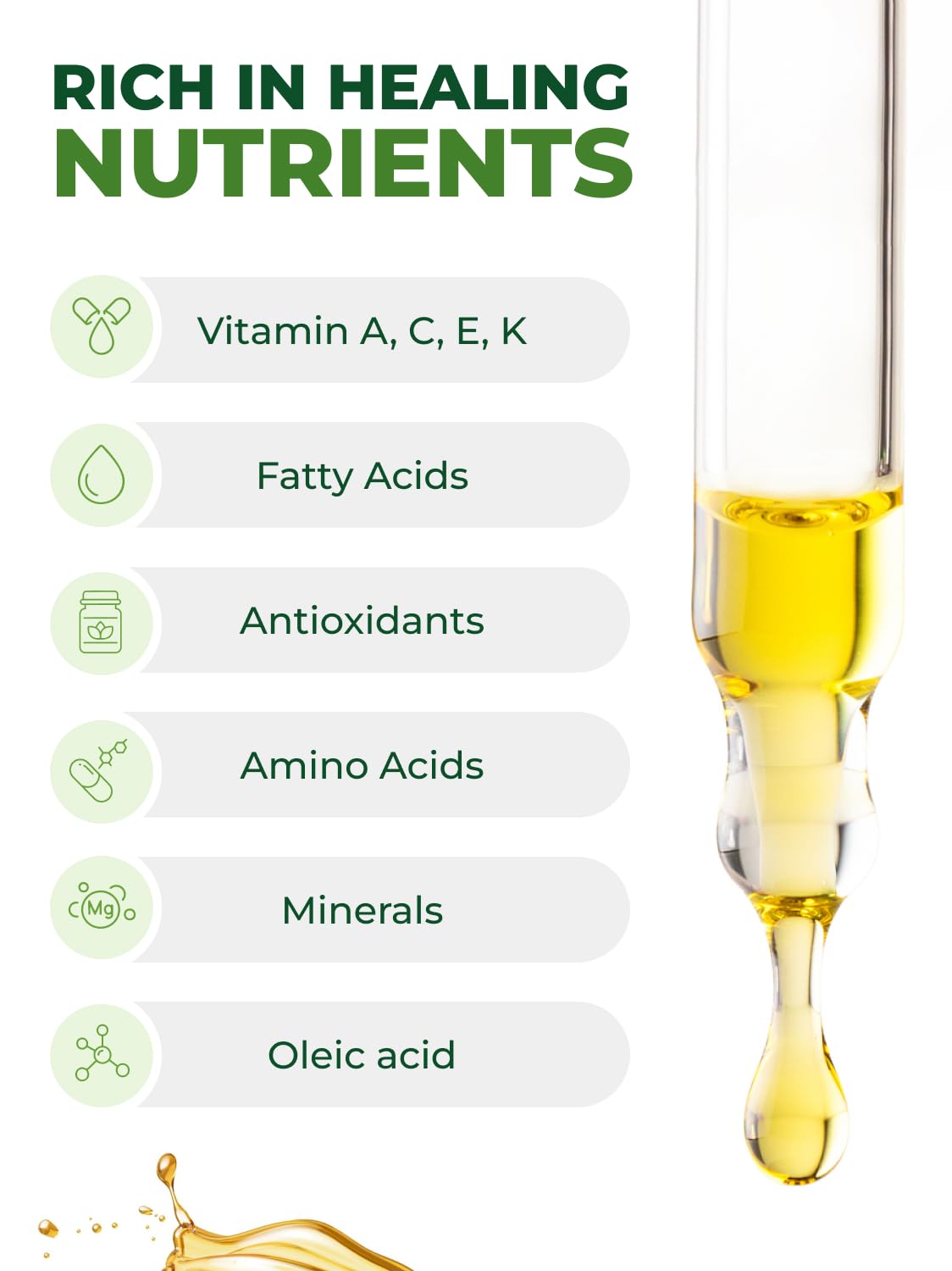 Pura Vida Moringa oil bottle placed next to natural moringa seeds demonstrating its pure unrefined origin and holistic wellness properties