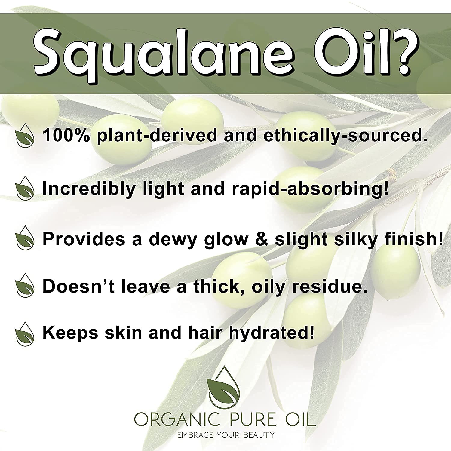 OPO Squalane Oil sixteen ounce bottle premium packaging display side view