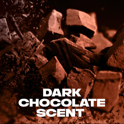 Angled view of the authentic USA imported Axe Dark Temptation chocolate scent deodorant spray for men.