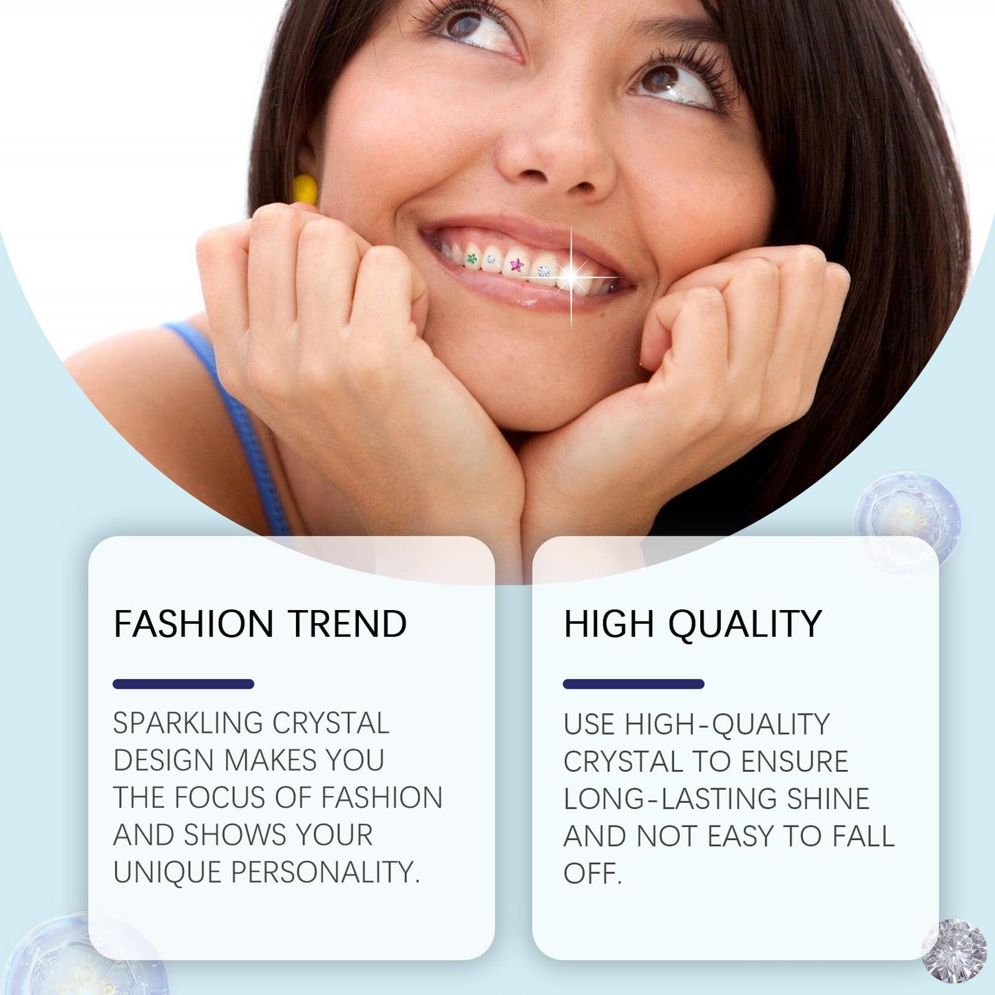 Fashionable crystal gems for teeth jewelry decoration
