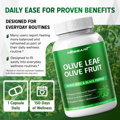 Nessarit olive leaf fruit capsule with black seed benefits