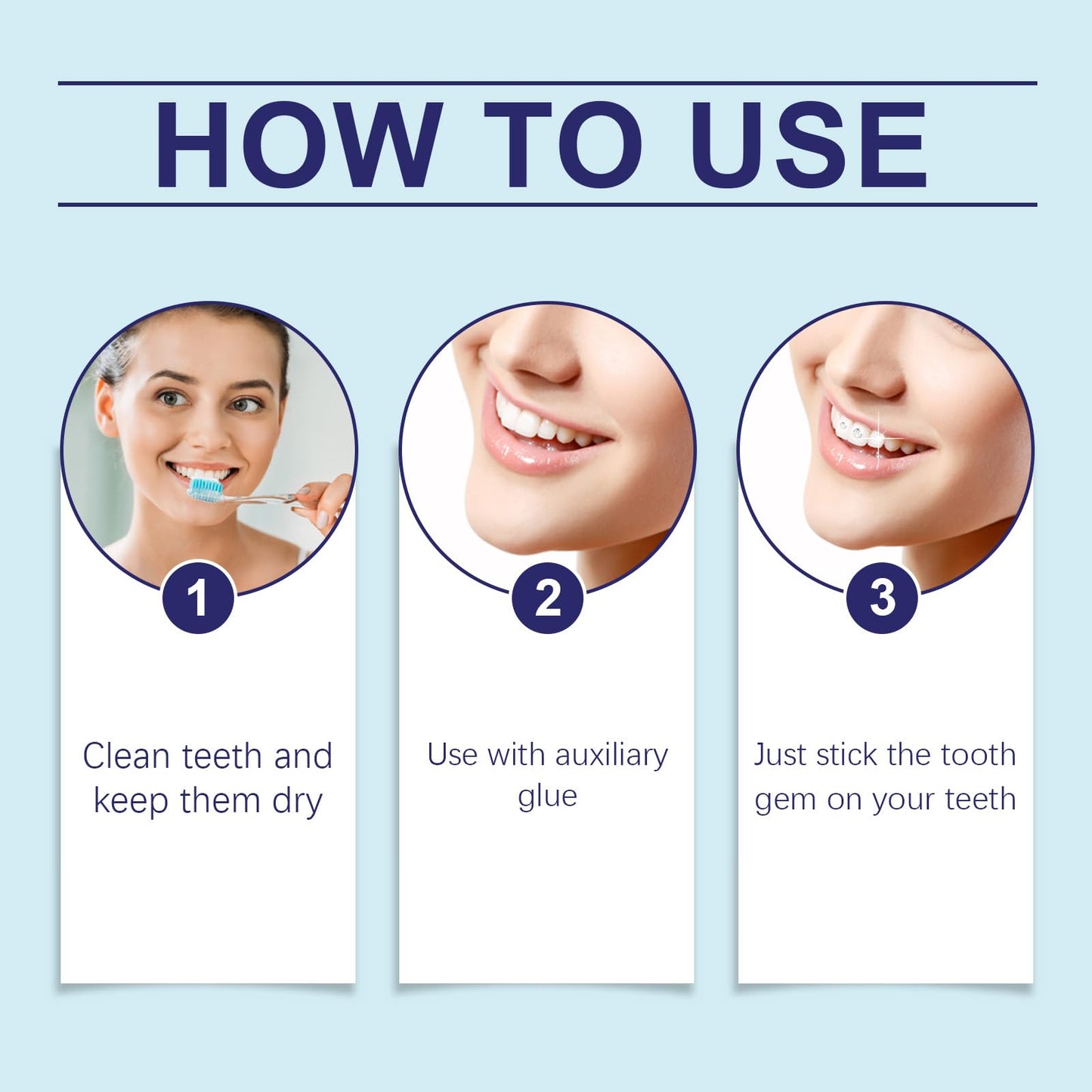 Sparkling crystal dental accessories for enhanced smile