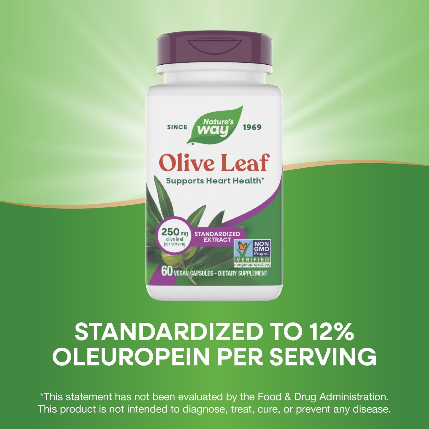 Natures Way Olive Leaf extract nutritional information facts