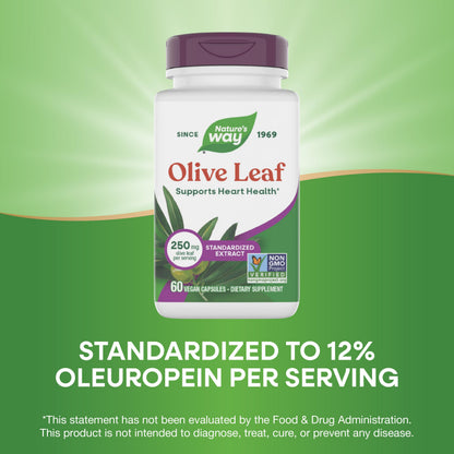 Natures Way Olive Leaf extract nutritional information facts