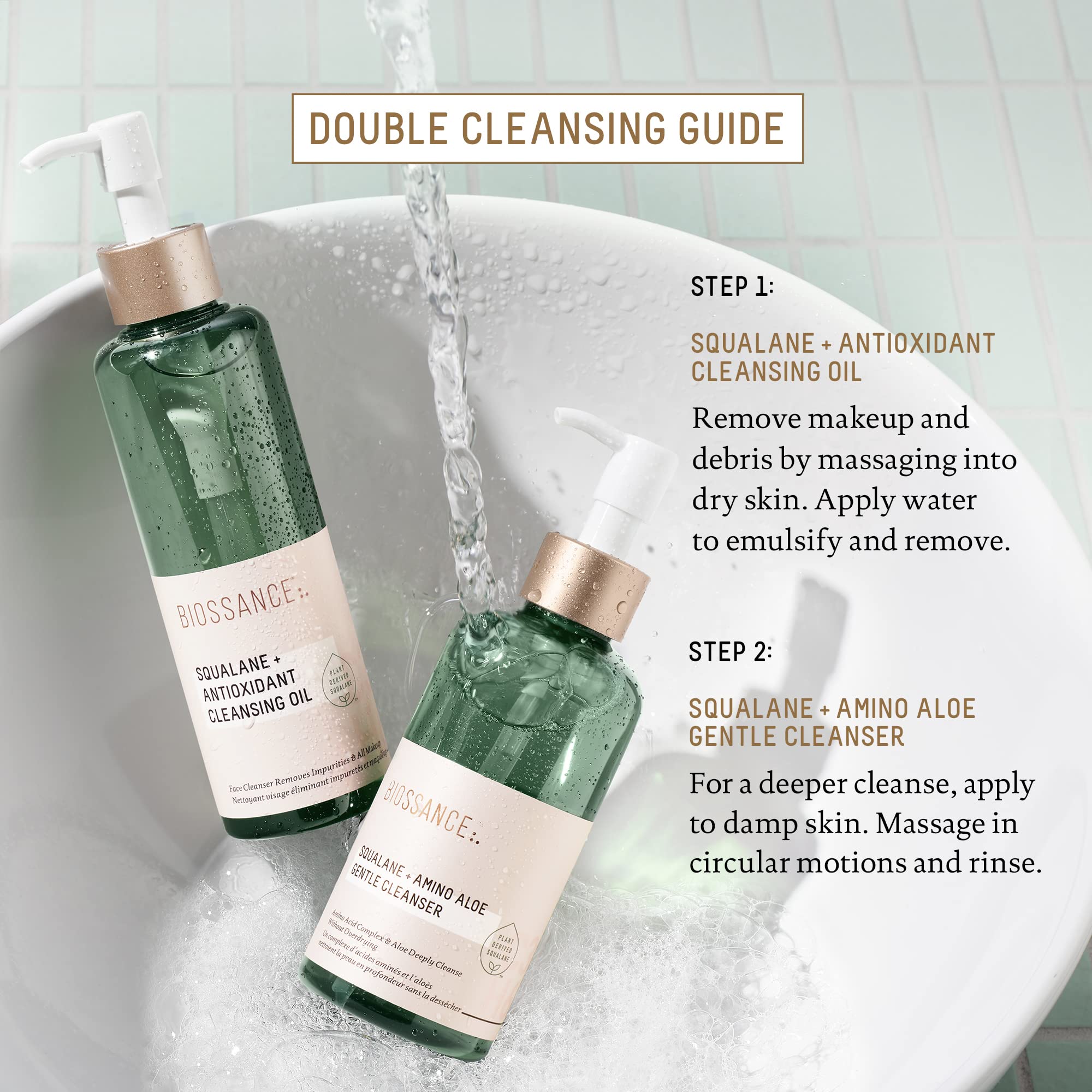 Biossance sugarcane derived squalane cleanser for all skin types