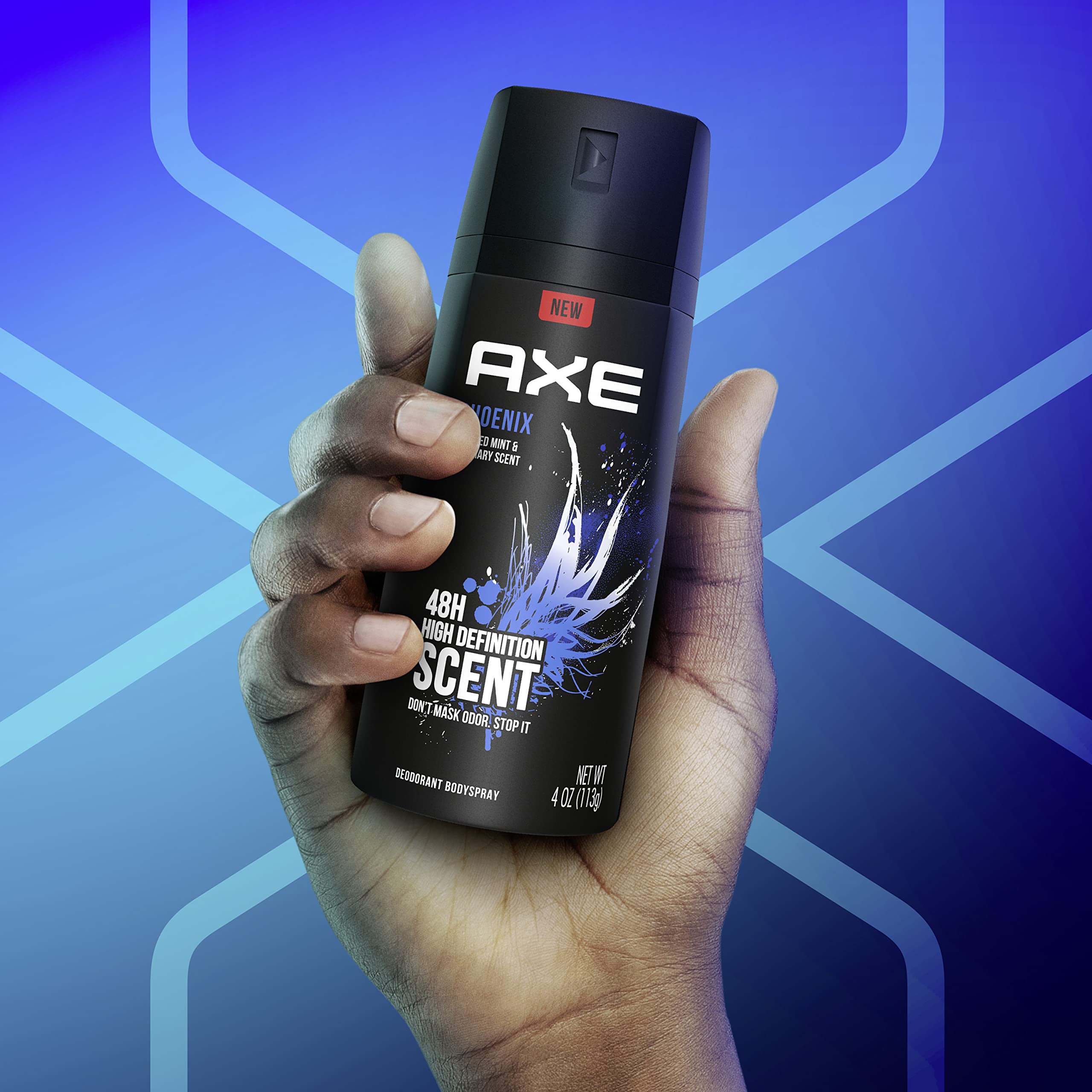 Axe Phoenix crushed mint and rosemary grooming spray packaging details