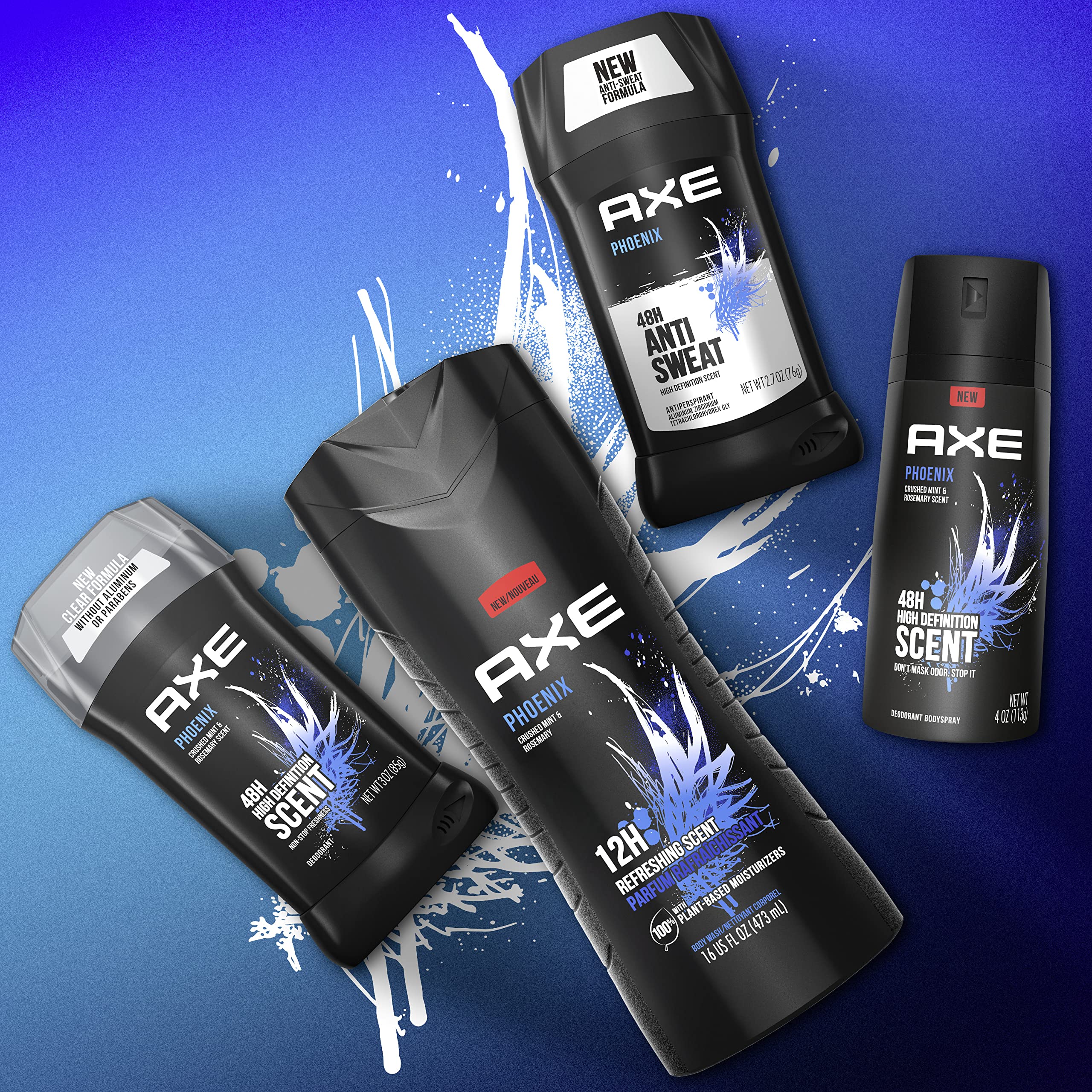 USA sourced Axe Phoenix long lasting deodorant body spray close up