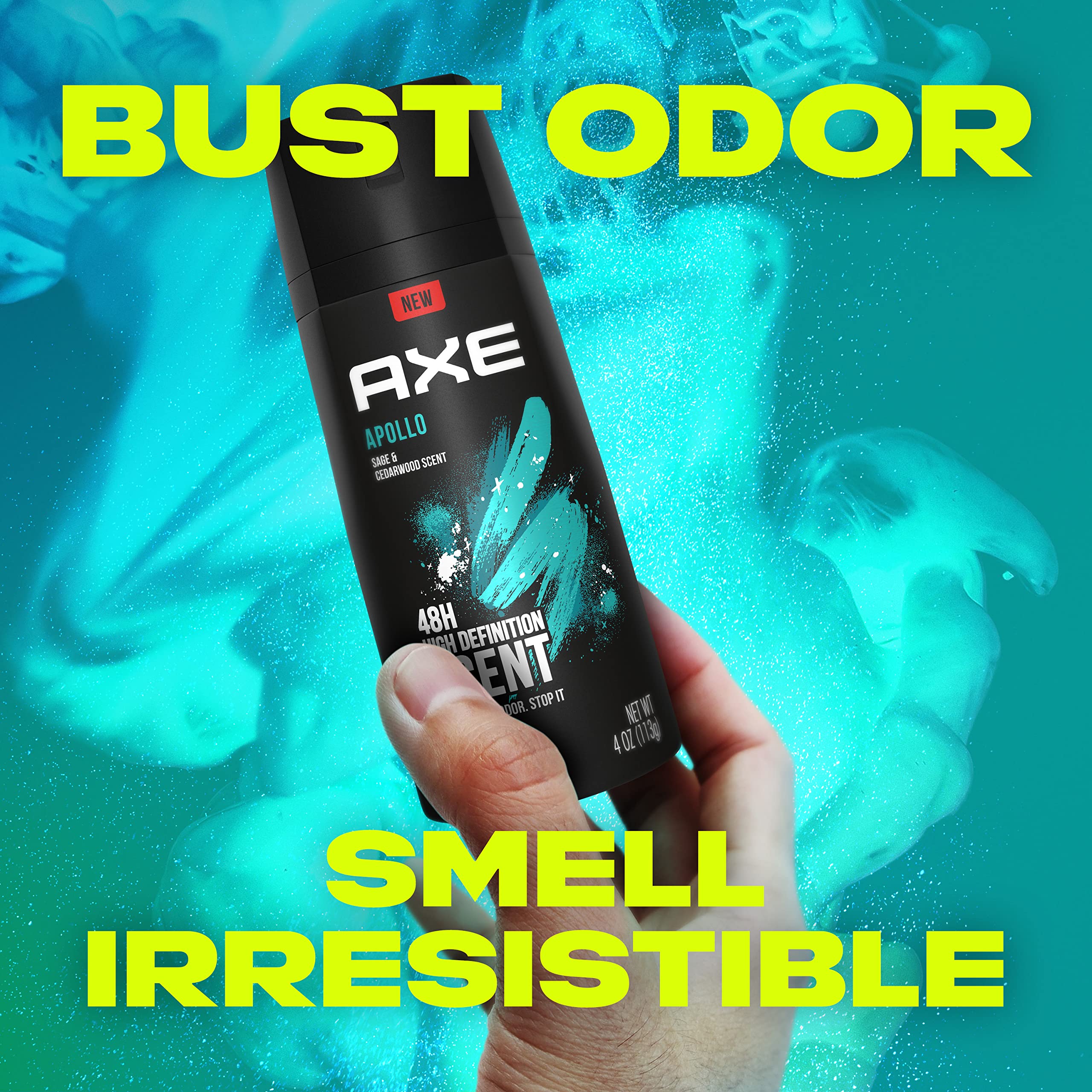 AXE Apollo aluminum free men body spray four ounce pack