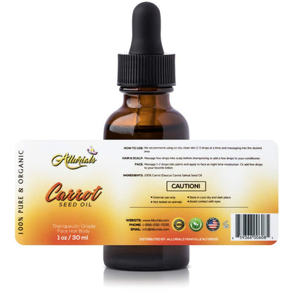 Allurials hair growth carrot seed oil scalp nourishment serum premium formula bottle