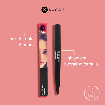 Applying Sugar Cosmetics lip primer on lips